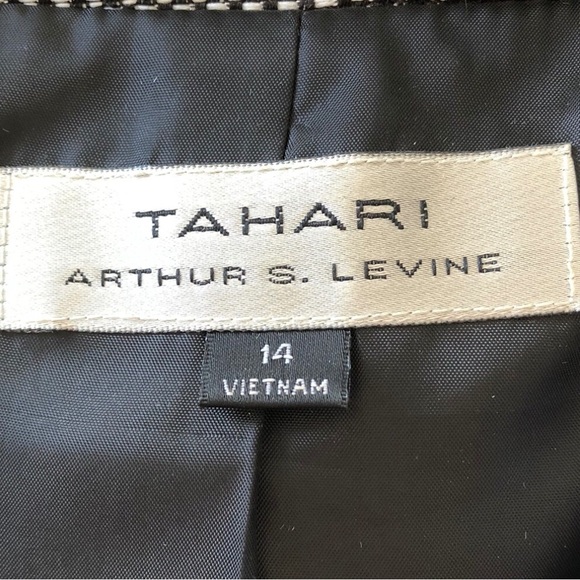 Tahari ASL Women’s Black & White Zipper Front Belted Skirt Suit Size 14 - Picture 12 of 14